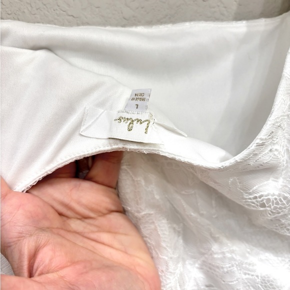 Size L Lulus Eternal Happiness White Lace Square Neck Mermaid Maxi Dress - Picture 8 of 10